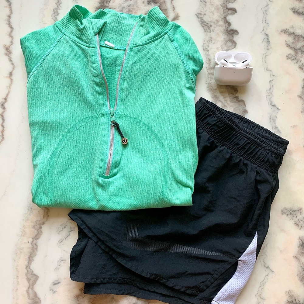 Lululemon Mint Green 1/2 Zip Long Sleeve Shirt